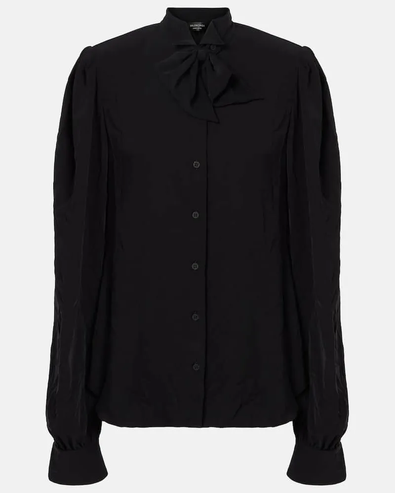 Balenciaga Bluse aus Crêpe Schwarz