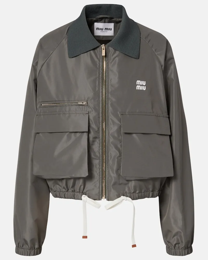 Miu Miu Blouson aus Tech-Material Grün