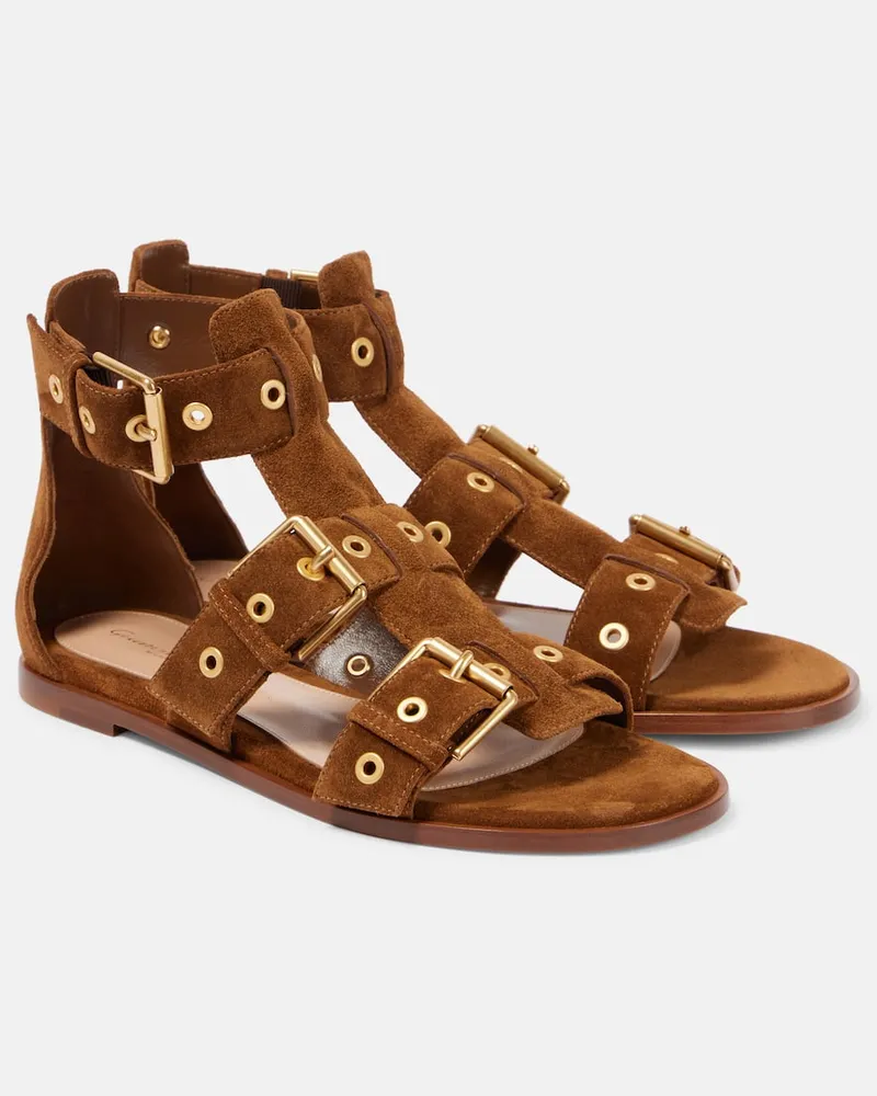Gianvito Rossi Sandalen aus Veloursleder Braun