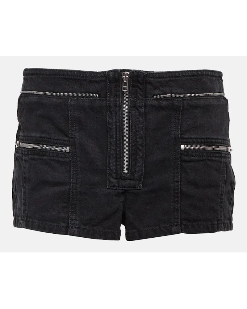 Isabel Marant Low-Rise Jeansshorts Lary Schwarz