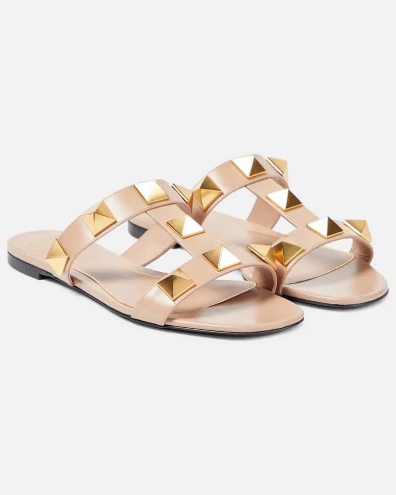 Valentino Garavani Sandalen Roman Stud aus Leder Beige