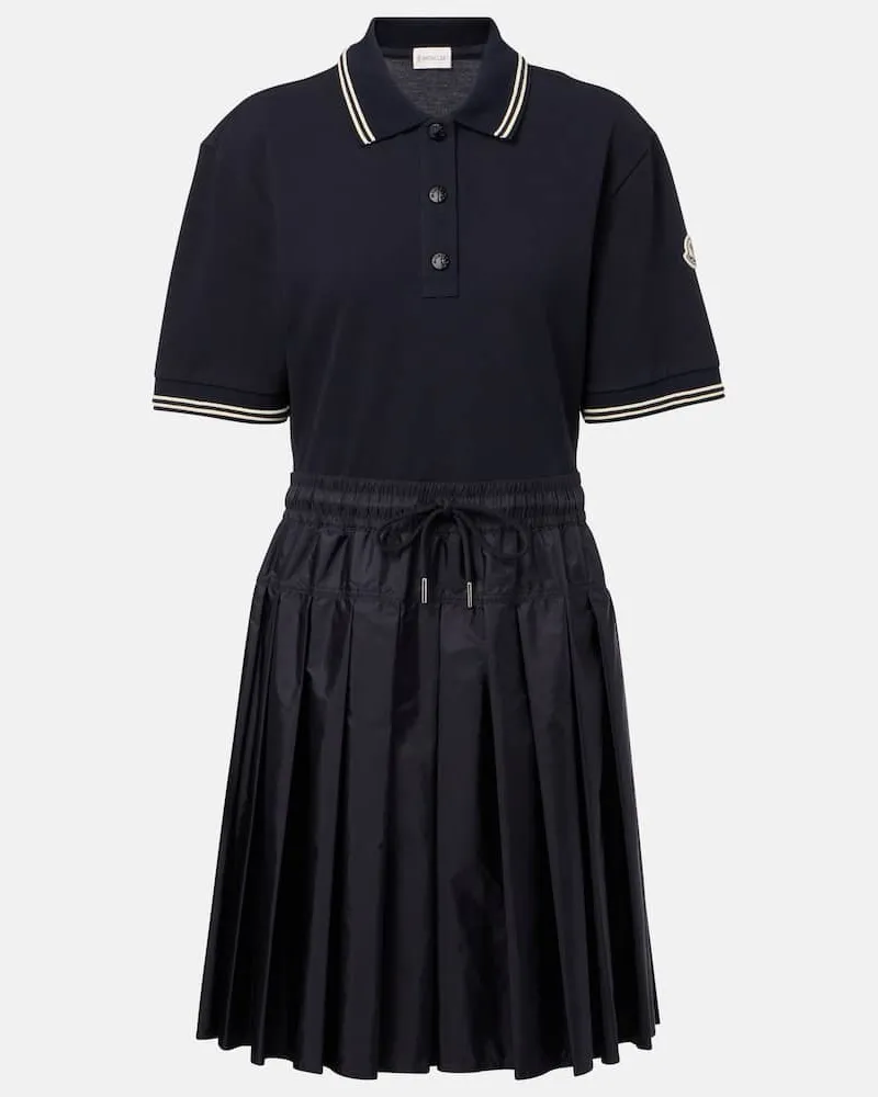 Moncler Polokleid aus Baumwolle Blau