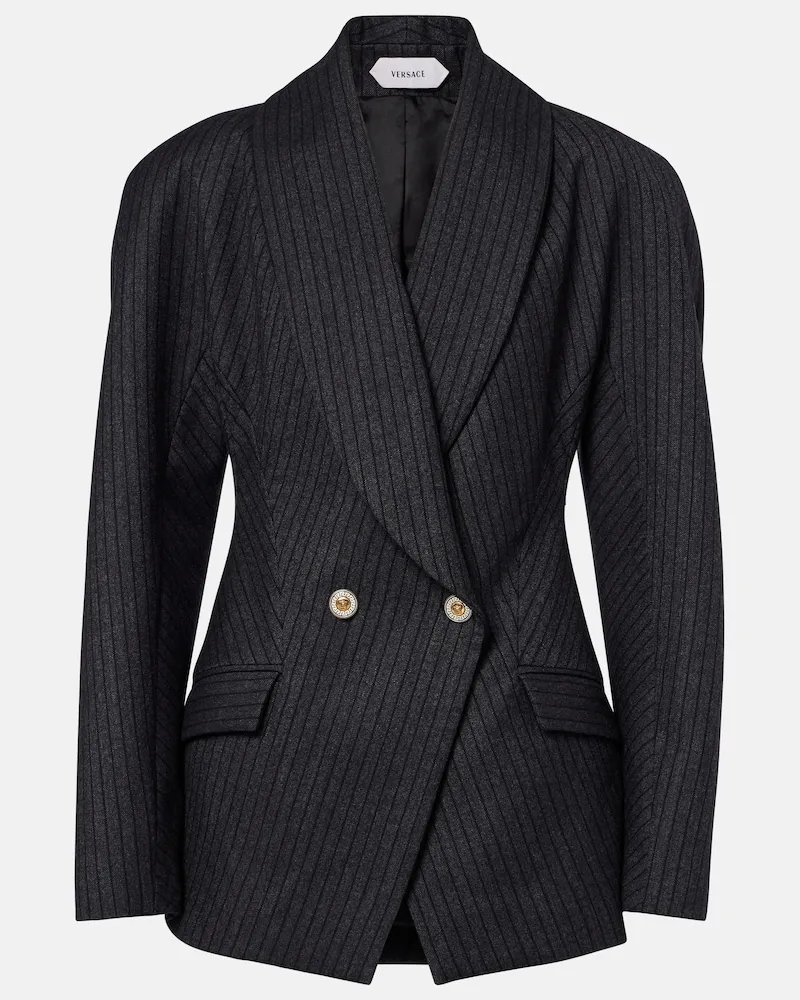 Versace Blazer Medusa aus Schurwoll-Twill Grau