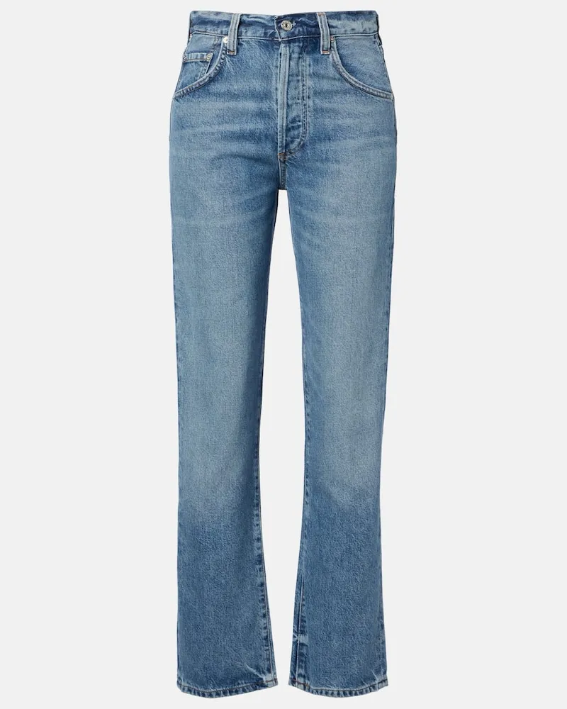 Citizens of humanity High-Rise Straight Jeans Baretta Blau