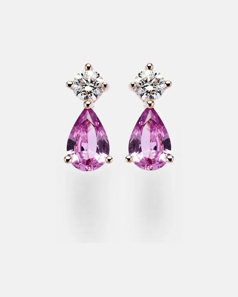 ANITA KO Ohrringe aus 18kt Roségold mit Diamanten und Saphiren Pink
