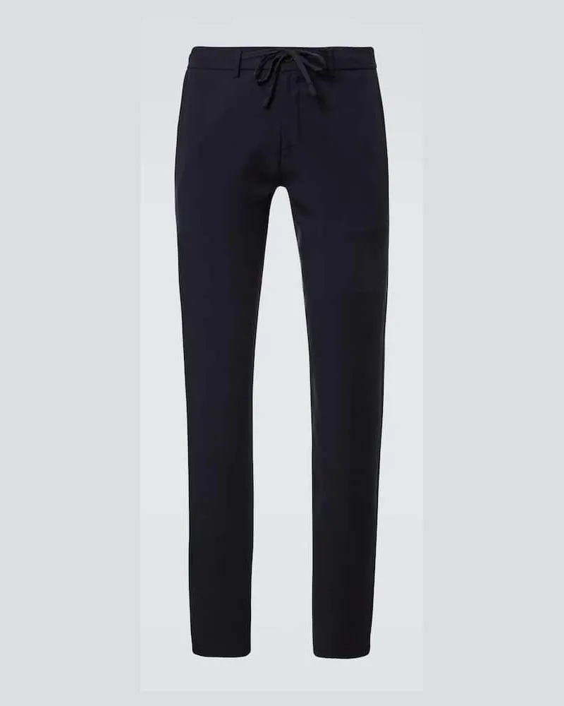 Canali Gerade Mid-Rise-Hose Blau