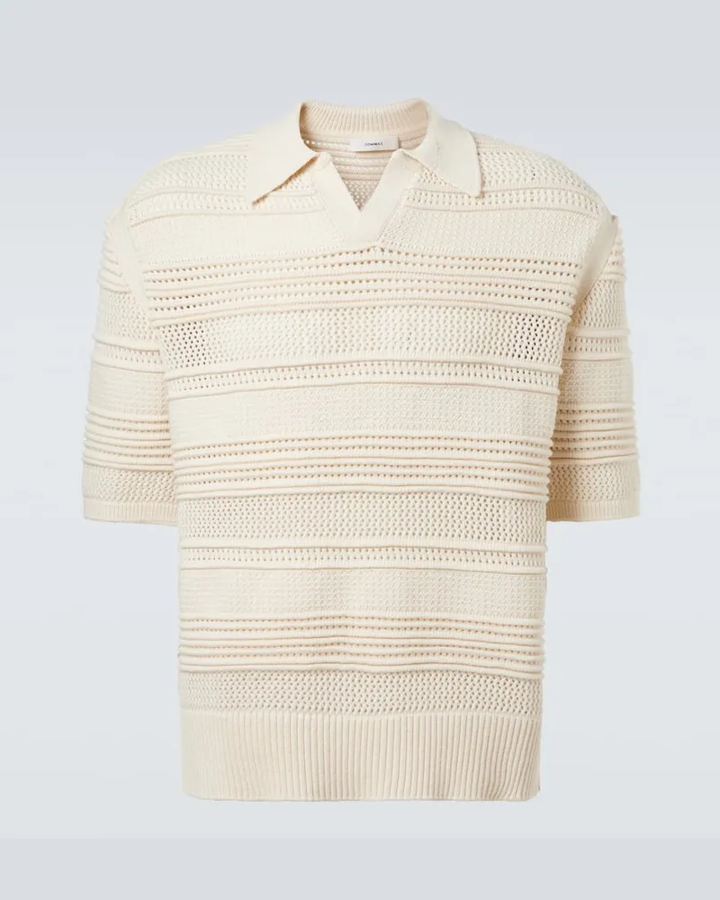 COMMAS Polohemd aus Häkelstrick Beige