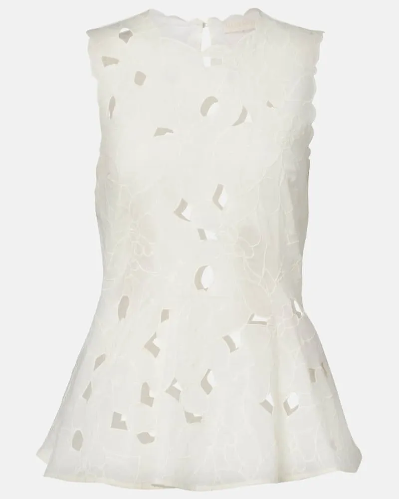 Ulla Johnson Top Ali aus Baumwollorganza Weiã
