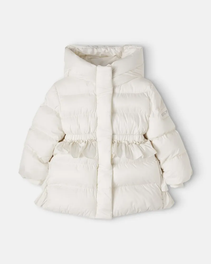 Monnalisa Baby Wattierter Mantel Weiß