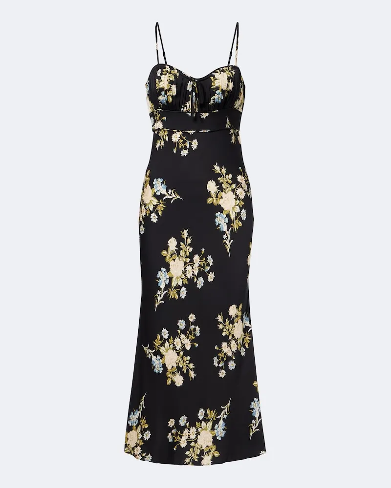 Veronica Beard Midikleid Kieren aus einem Seidengemisch Schwarz