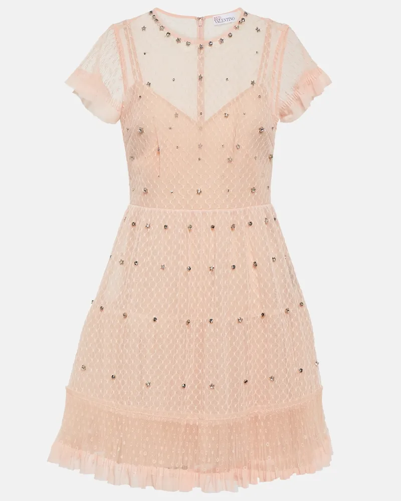 RED Valentino Minikleid aus Point d'Esprit-Tüll Rosa