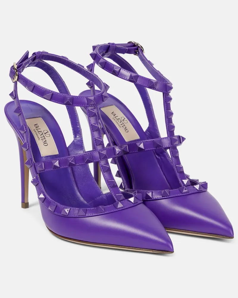 Valentino Garavani Pumps Rockstud 105 aus Leder Violett