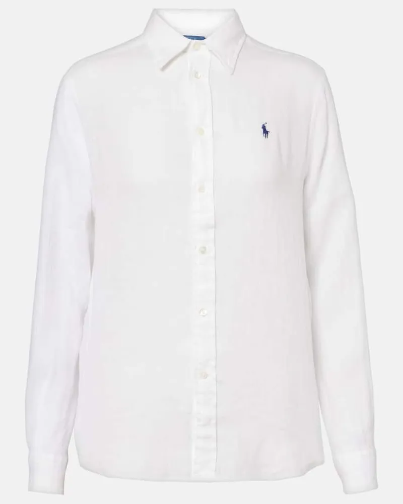 Ralph Lauren Hemd aus Leinen Weiß