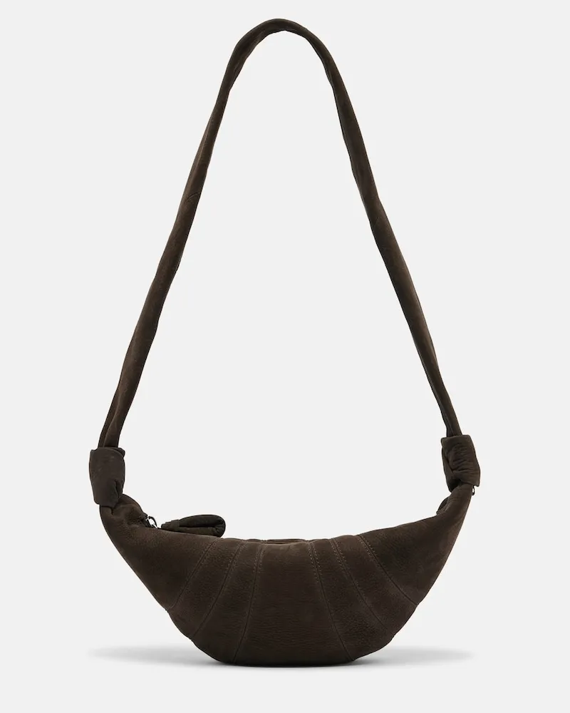 Christophe Lemaire Schultertasche Croissant Small aus Leder Braun