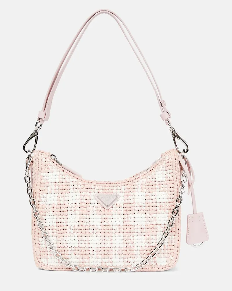Prada Schultertasche Re-Edition mit Leder Rosa