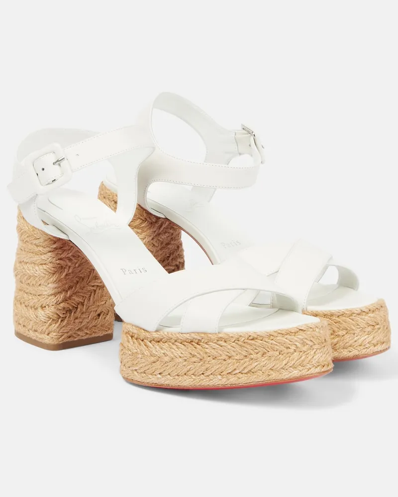 Christian Louboutin Espadrille-Sandalen Calakala 70 aus Leder Weiß