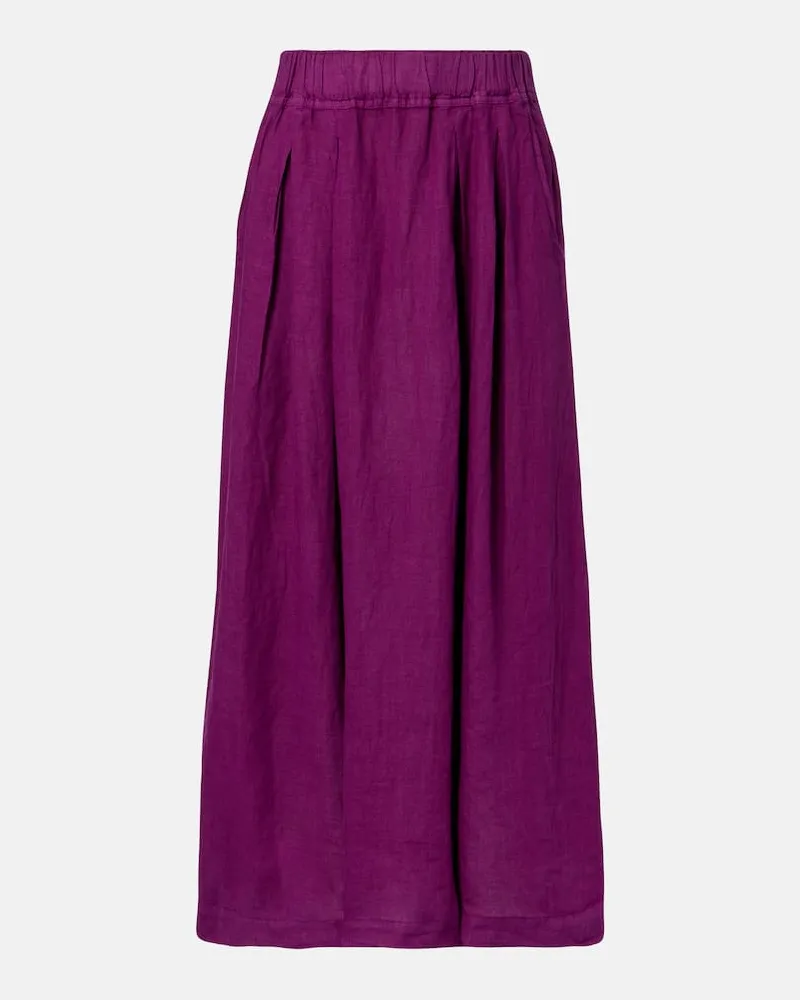 Velvet Maxirock Linda aus Leinen Lila