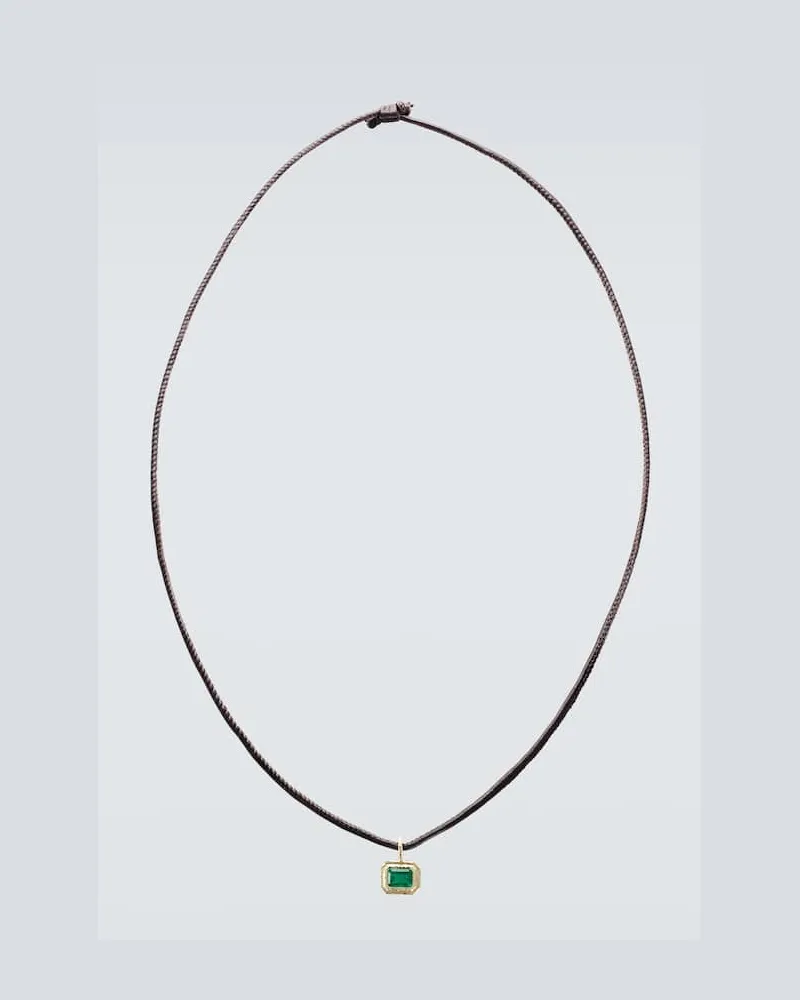 Octavia Elizabeth Halskette mit 18kt Gelbgold und Smaragd Grün
