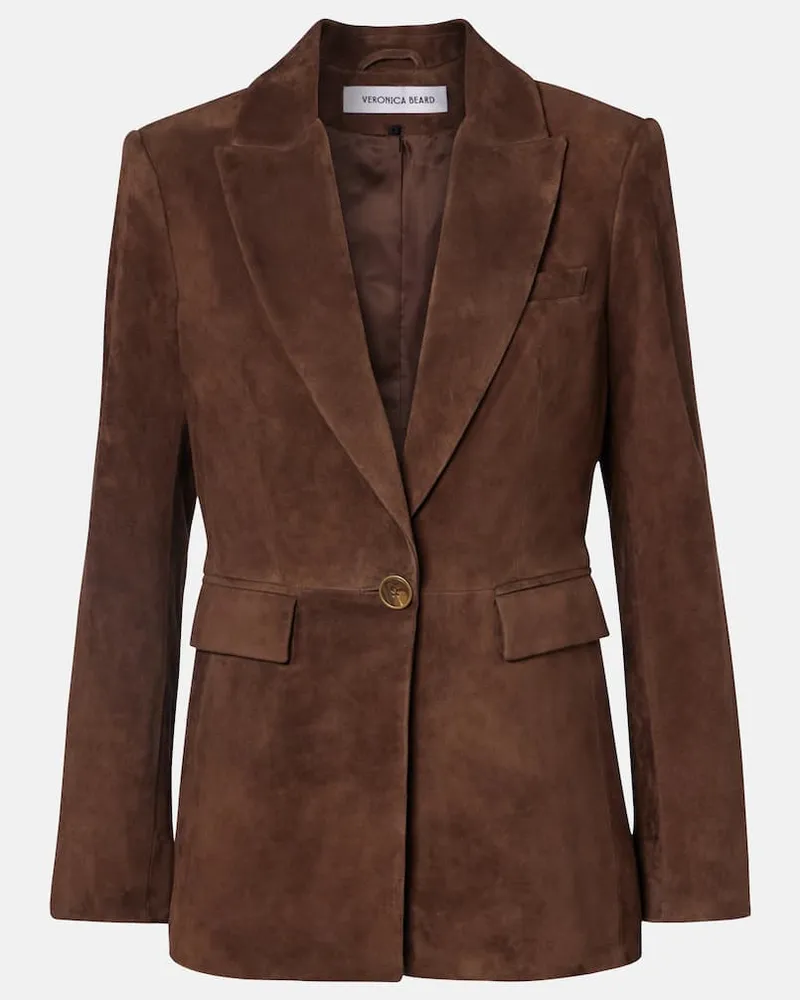 Veronica Beard Blazer Duane aus Veloursleder Braun