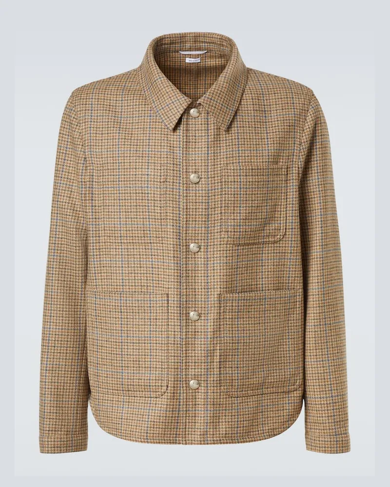 Thom Browne Hemdjacke aus Woll-Tweed Braun