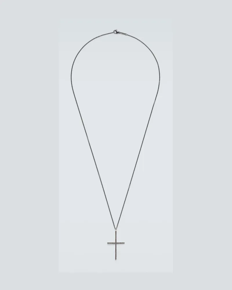 Ileana Makri Halskette Classic aus 18kt Weißgold mit Diamanten Schwarz