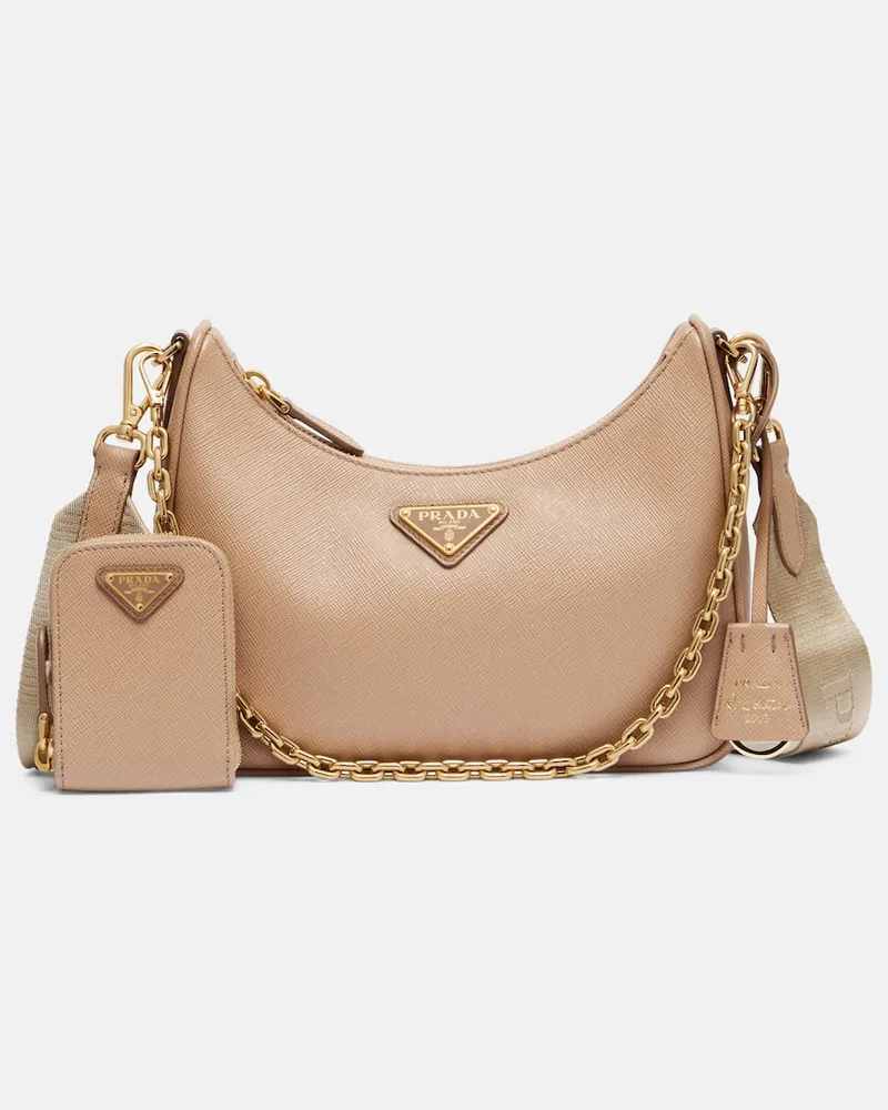 Prada Schultertasche Re-Edition 2005 aus Leder Beige