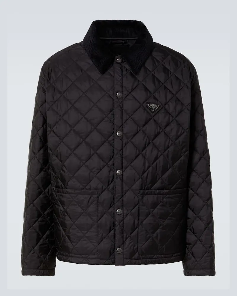 Prada Steppjacke aus Re-Nylon Schwarz