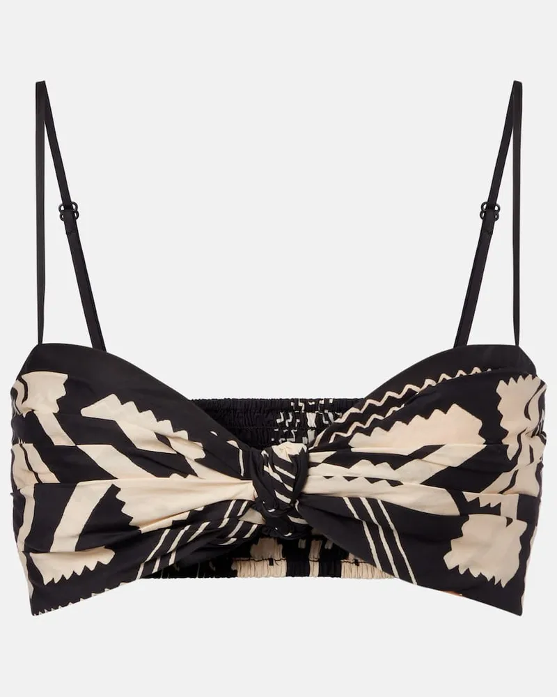 Johanna Ortiz Bedrucktes Bralette aus Baumwolle Schwarz