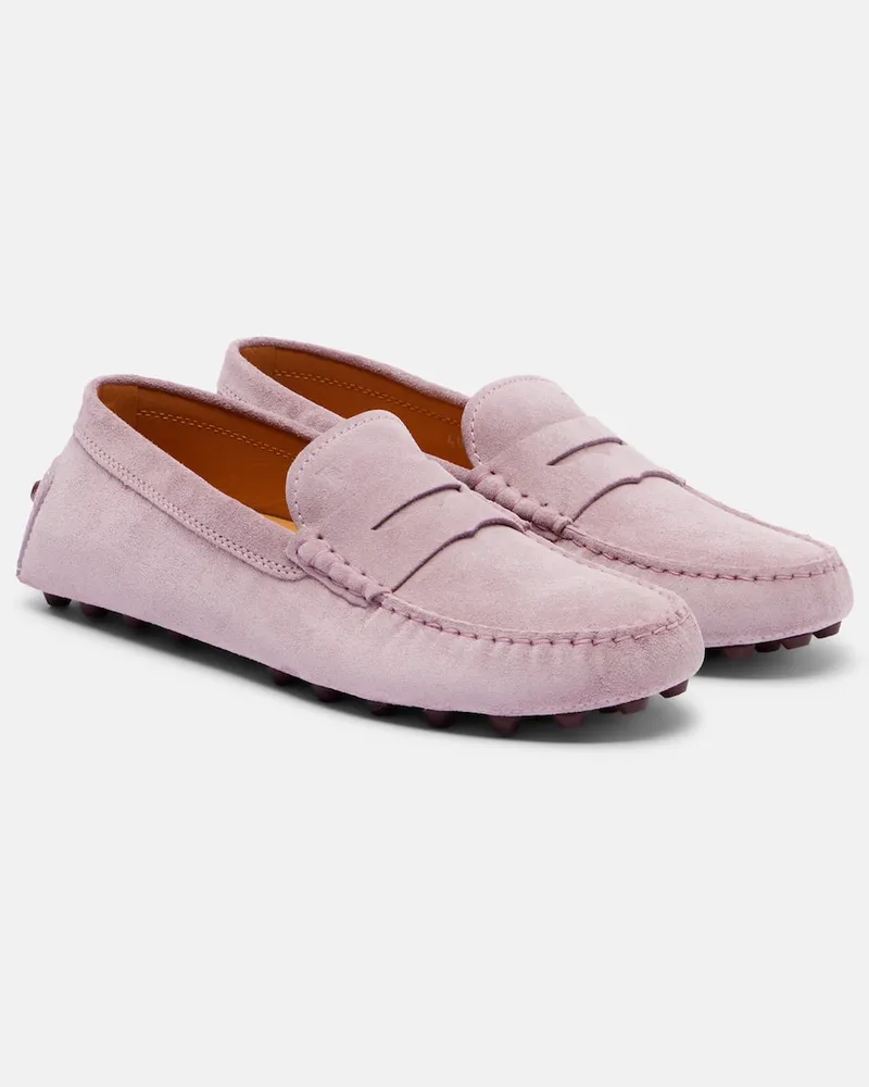 TOD'S Mokassins Gommino aus Veloursleder Lila