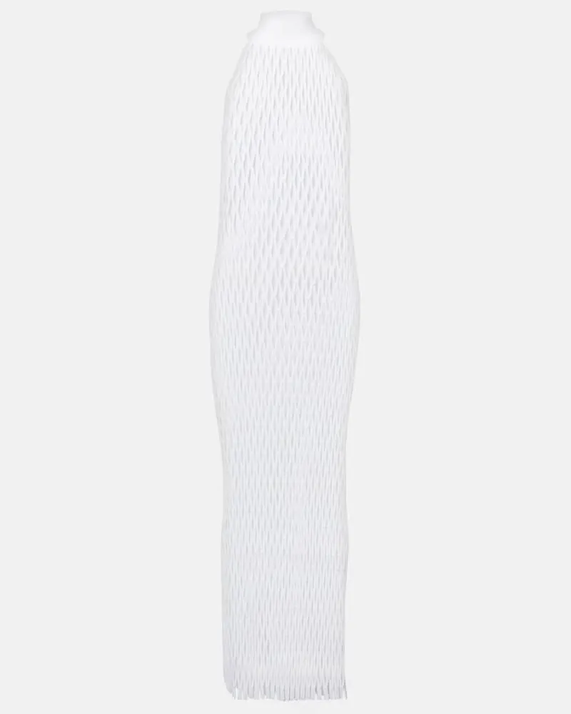 Alaïa Alaïa Maxikleid aus Makramee Weiß