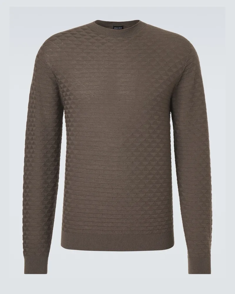 Giorgio Armani Pullover aus Schurwolle Braun