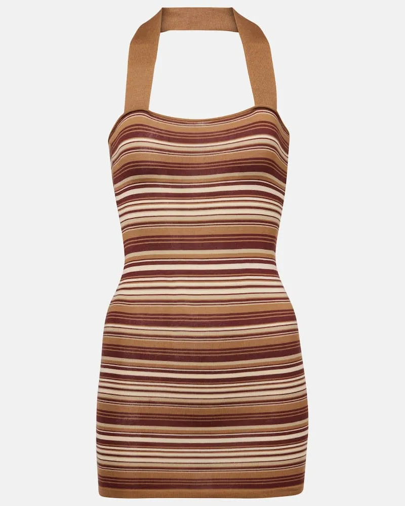 Aya Muse Minikleid aus einem Seidengemisch Braun