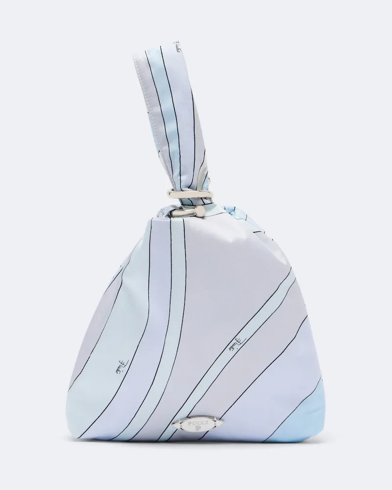 Emilio Pucci Henkeltasche Emilio Iride aus Seidentwill Blau