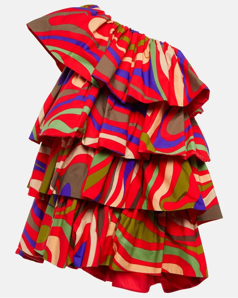 Emilio Pucci One-Shoulder-Minikleid aus Baumwolle Multicolor