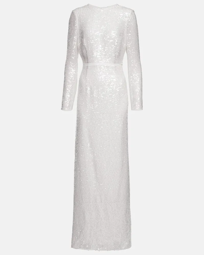 Erdem Bridal Robe Yoanna mit Pailletten Weiß