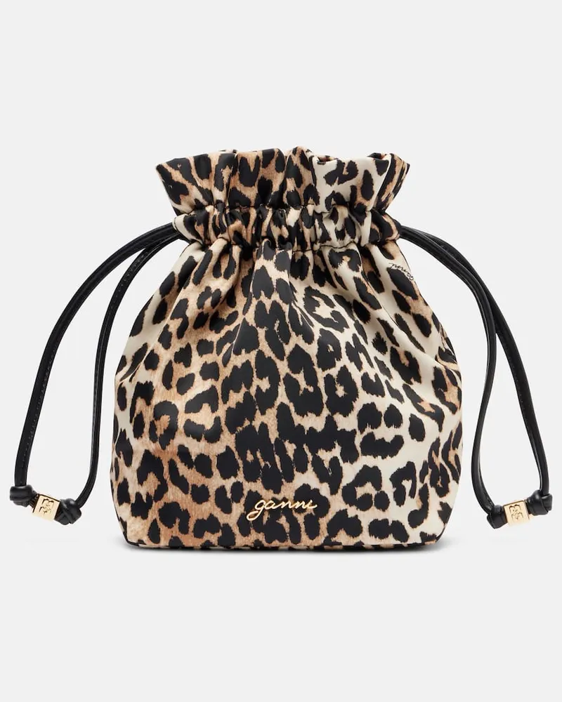 Ganni Bedruckte Clutch Bou Braun