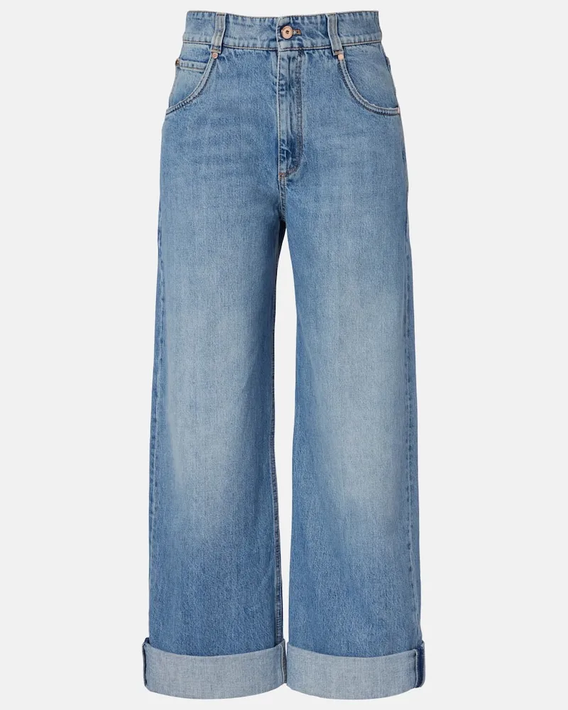 Brunello Cucinelli Wide-Leg Jeans Blau