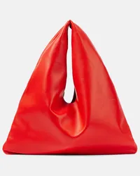 The Row Tote Bindle Small aus Leder Rot