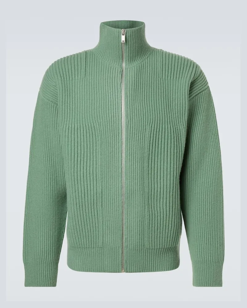 Jil Sander Jacke aus Wolle Grün