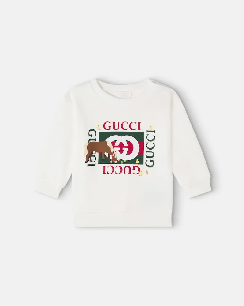 Gucci X Euan Roberts Baby Sweatshirt aus Baumwoll-Jersey Weiß