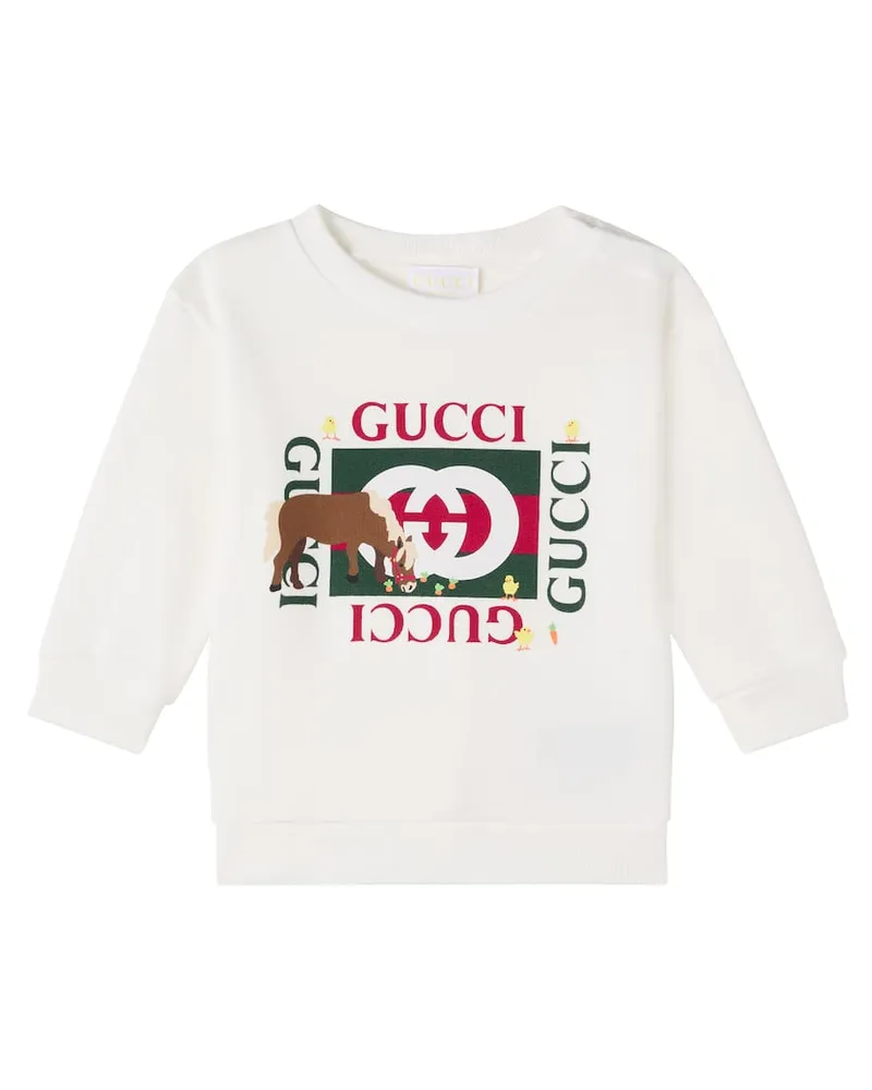 Gucci X Euan Roberts Baby Sweatshirt aus Baumwoll-Jersey Weiß