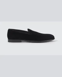 Dolce & Gabbana Slip-Ons Milano aus Samt mit Leder Schwarz