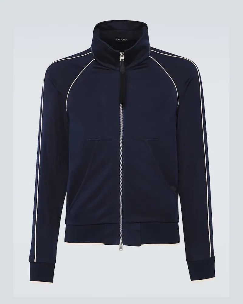 Tom Ford Trainingsjacke aus Jersey Blau