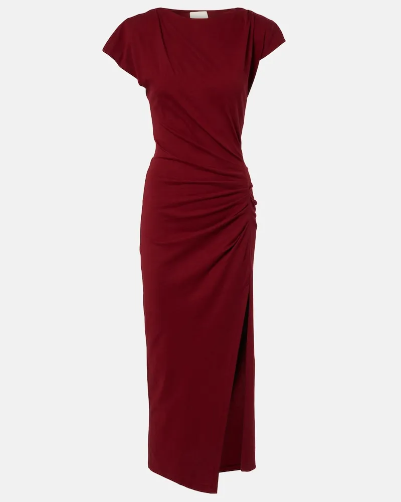 Isabel Marant Midikleid Nadela aus Baumwoll-Jersey Burgunderrot