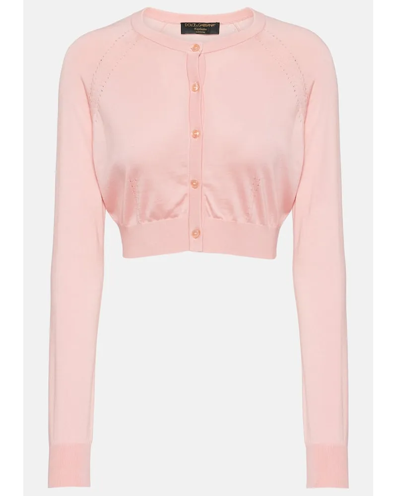 Dolce & Gabbana Cropped-Cardigan Capri aus Seide Pink