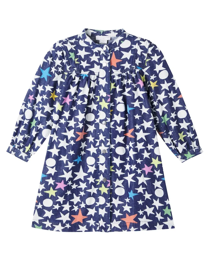 Stella McCartney Kids Bedrucktes Kleid aus Denim Multicolor