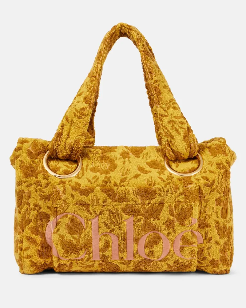 Chloé Chloé Tote Bag Chloé Plage Large aus Frottee Gelb