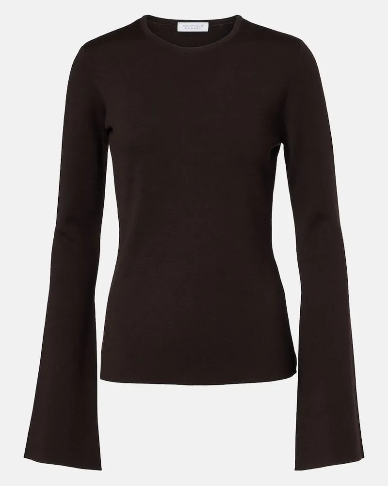Gabriela Hearst Top aus Wolle, Seide und Kaschmir Braun
