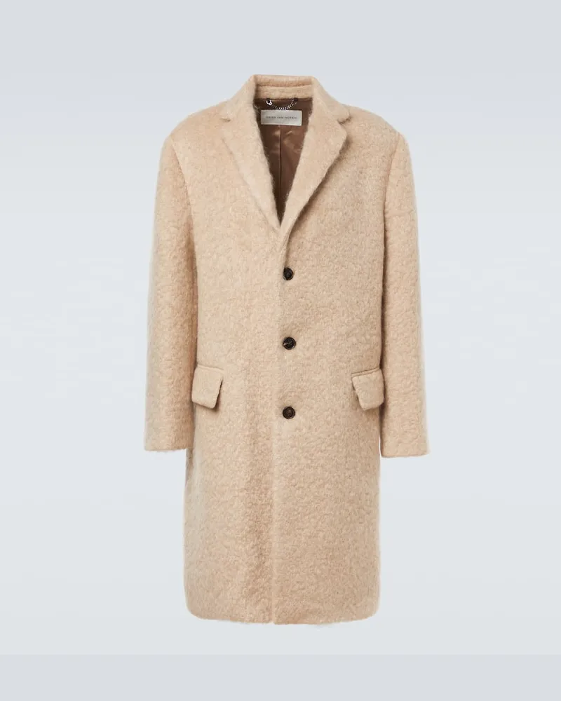Dries van Noten Mantel aus Mohair und Wolle Beige