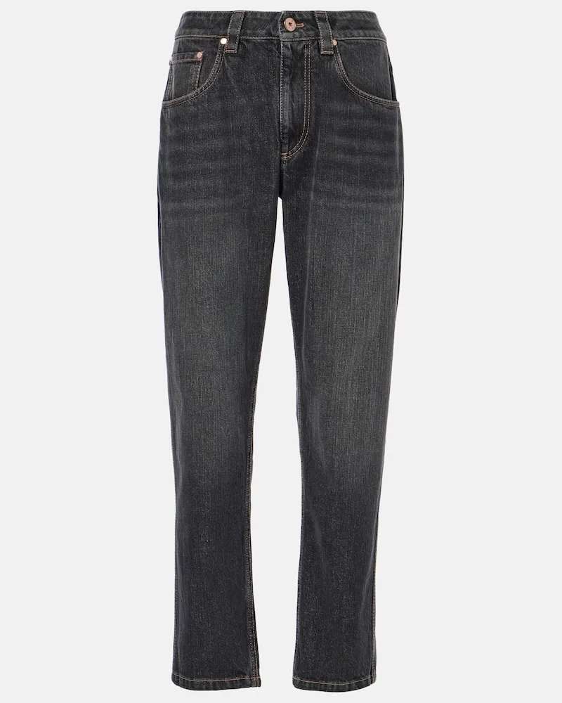 Brunello Cucinelli Straight Jeans Schwarz
